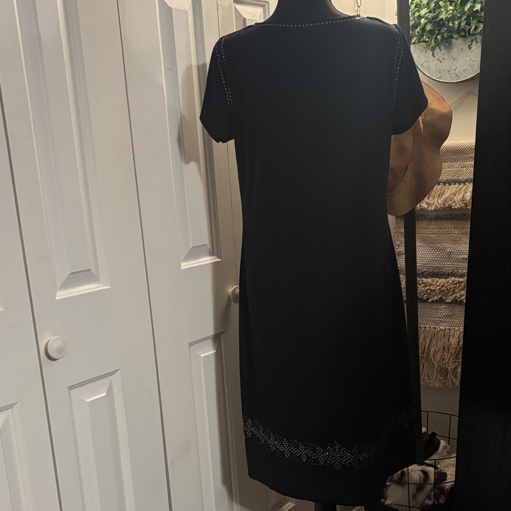 Haute Hippie Black Midi Dress with Embellishments - Picture 2 of 9
